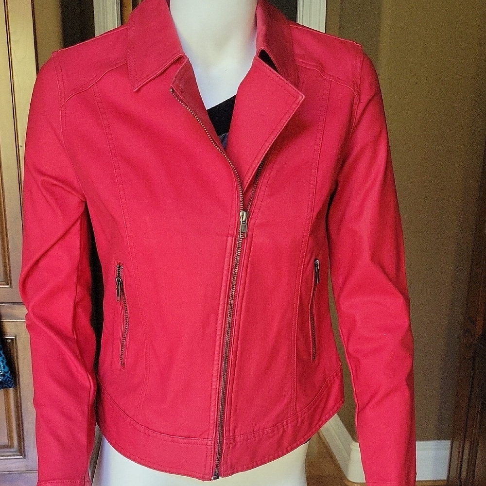 Liverpool Women's Vibrant Red Vegan Leather Jacket